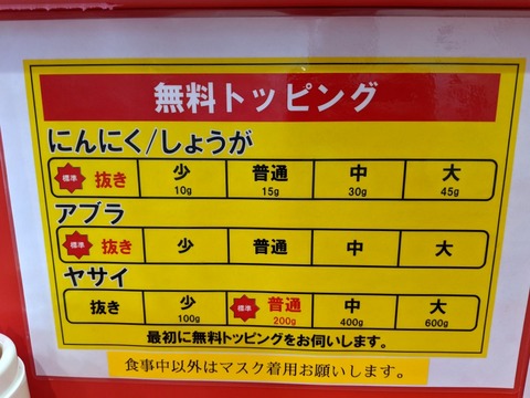 ノックアウト 無料トッピング
