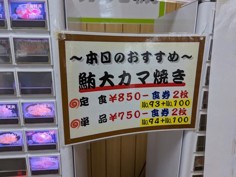 小川港魚河岸食堂 本日のおすすめ