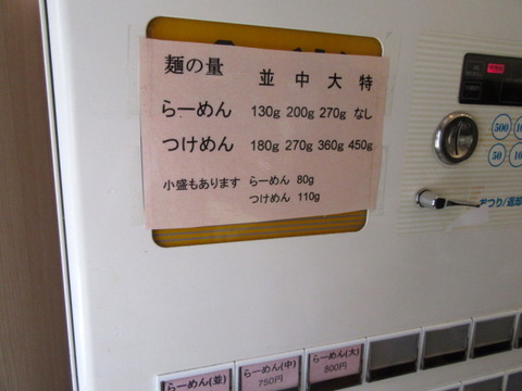 まつおぶし 麺量