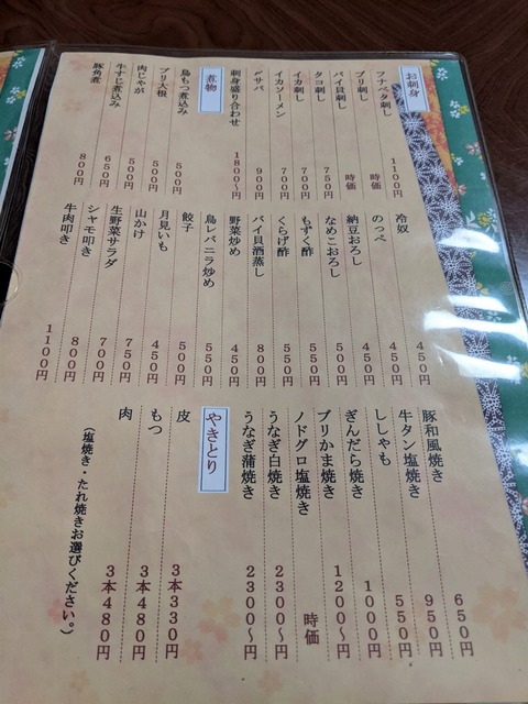 喜ぐち メニュー1