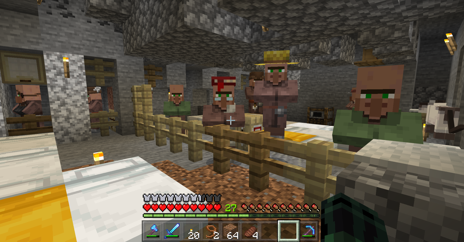 こどもとマイクラ 簡単 村の中にアイアンゴーレムトラップ てくてく節約