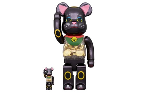 BE@RBRICK BE@RBRICK 招き猫 金運 黒メッキ 1000％ 招き猫 金運 黒 