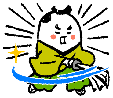 侍スタンプ つま乱蔵 紹介 テング イラストレーション
