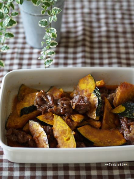 母さんのれしぴぃ置き場-かぼちゃと豚肉の甘辛絡め