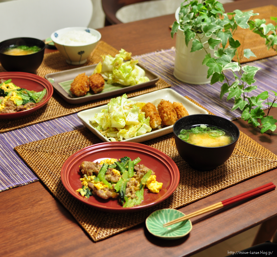 胃が疲れたら食べたくなる普通の晩ごはん 小松菜と豚肉の卵炒め 井上かなえオフィシャルブログ 母ちゃんちの晩御飯とどたばた日記 Powered By ライブドアブログ