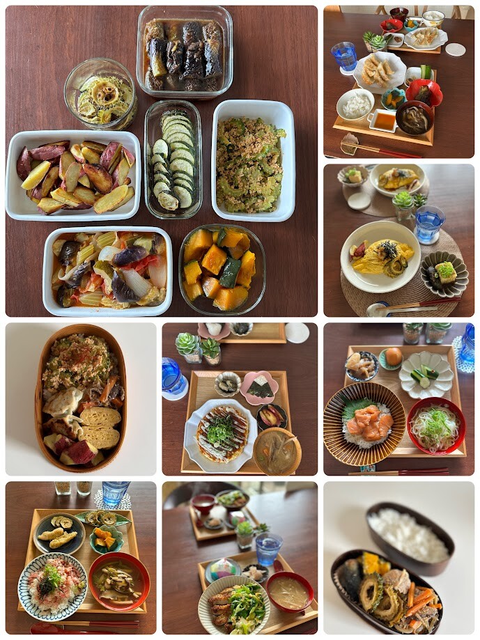 1週間の日持ちおかずとそれらを使って作るお昼ごはん、晩ごはん