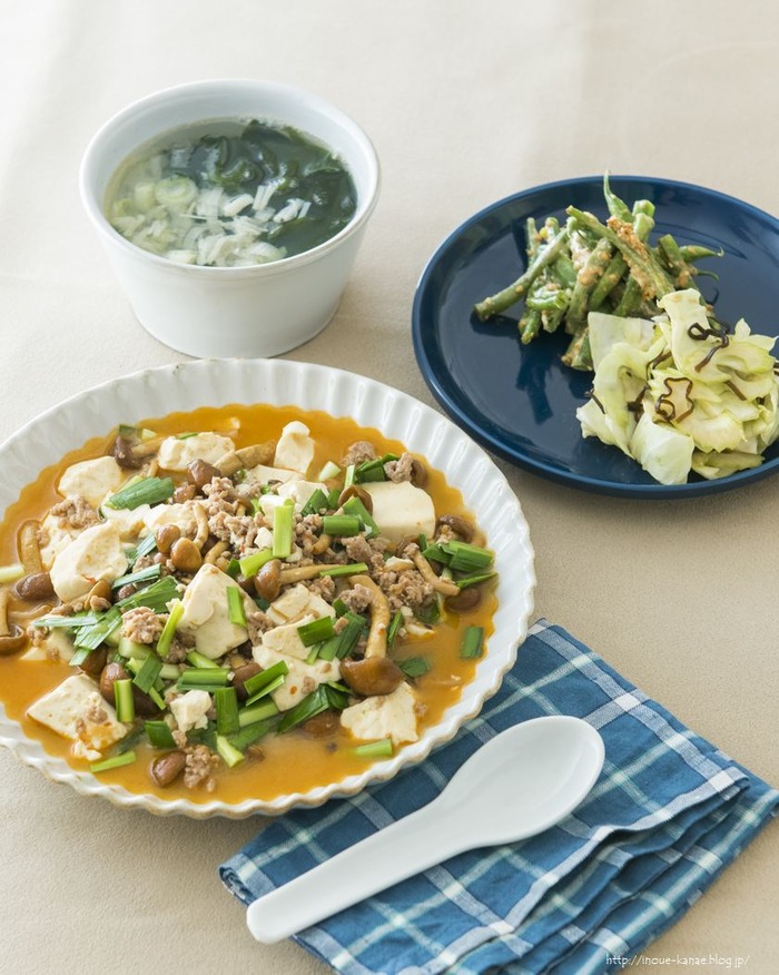 糖質オフ麻婆豆腐献立