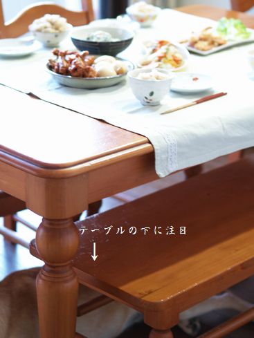テーブルの下