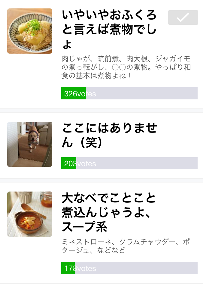 あなたの自慢料理 得意料理はなぁに 結果発表 井上かなえオフィシャルブログ 母ちゃんちの晩御飯とどたばた日記 Powered By ライブドアブログ