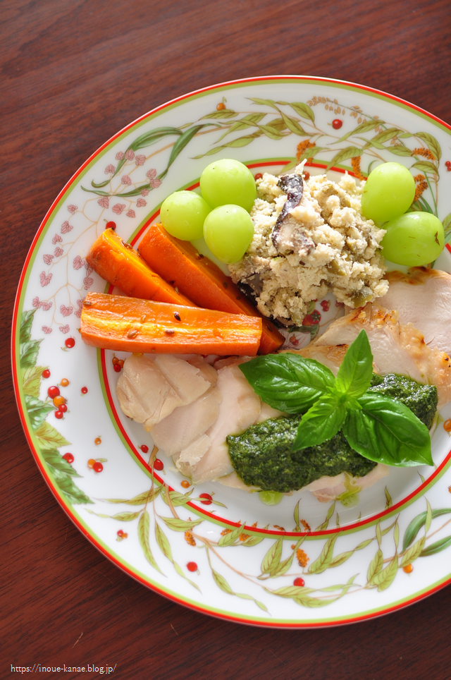 手造りジェノベーゼソースで頂く胸肉のグリルメインの昨日の晩ごはんと