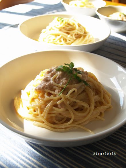 タラコとツナのクリームパスタ