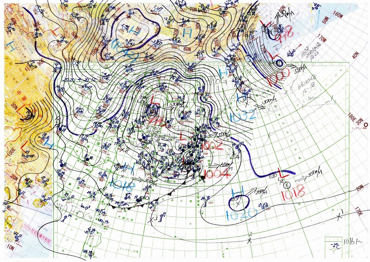 三陸沖の低気圧は消滅か 天気図日記