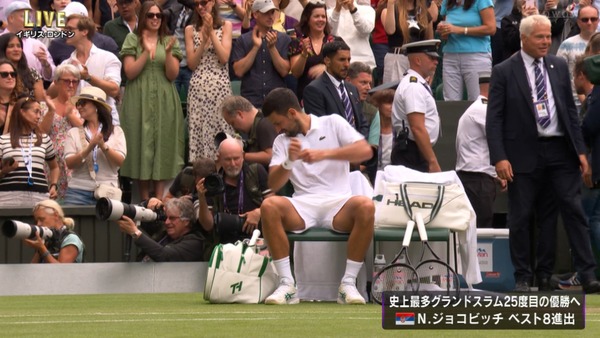 ジョコビッチがデミノーに逆転勝利しウィンブルドンベスト8へ！！38歳！！