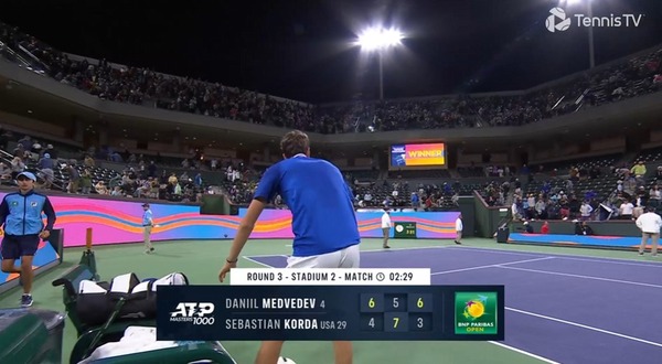 メドベージェフが天敵コルダに勝利しIW４回戦へ！！次は復活のディミトロフ！！