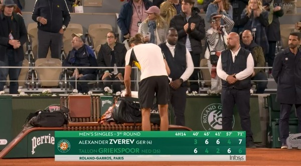 次世代王者ズベレフ、最終セット2ブレークダウンからの生還！！全仏ベスト16へ！！