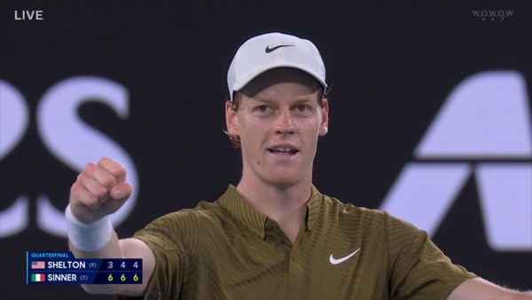 【速報】シナーがシェルトンに快勝し全豪ベスト4へ！！3連覇に向け視界良好！