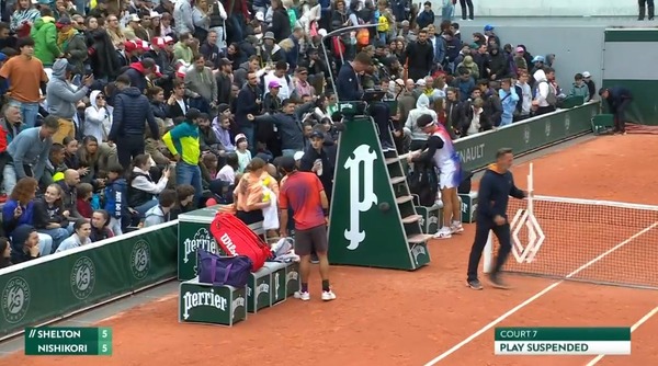 錦織vsシェルトン(江口拓実)は第1セットの5-5で順延！！勝てそう？