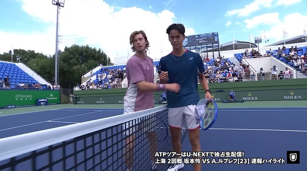 【朗報】坂本怜がルブレフに勝利し上海マスターズ初戦突破！！NGファイナルズ出場行けそう！？