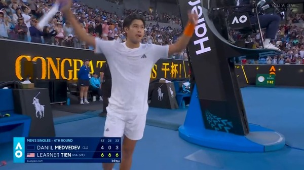 20歳ティエンがメドベージェフに圧勝！全豪ベスト8へ！！