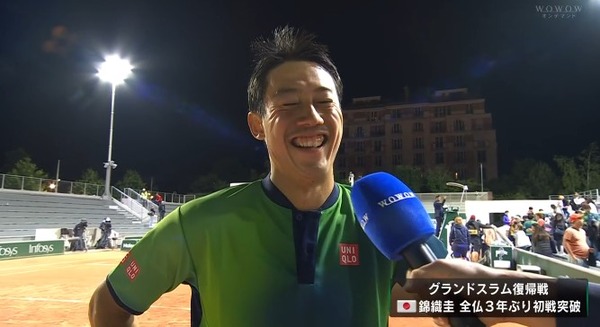 アナ「日本のファンに向けて一言」錦織圭「ひげを剃り忘れてた」ええんか…