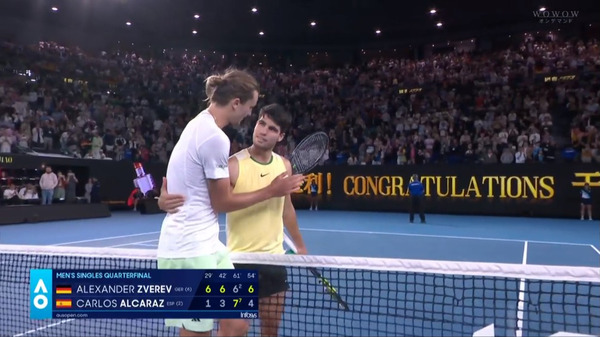 【速報】次世代王者ズベレフがアルカラスに勝利し全豪ベスト4へ！！次世代王者対決制す！！！