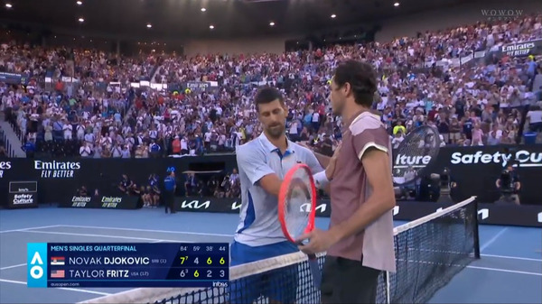 ジョコビッチがフリッツ下し全豪オープンベスト4進出！！次はシナー！