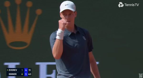 シナーが次世代王者ズベレフに圧勝！モンテ決勝へ！どーすんだよこの化け物…