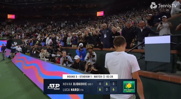 ジョコビッチがナルディに敗れる大波乱！！ナルディがIW４回戦へ！！