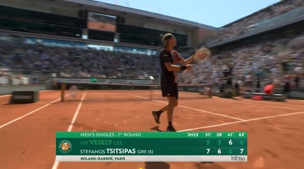 チチパスがベセリー下し無事全仏オープン初戦突破！！