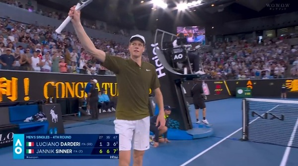 シナーがダルデリとの同国対決制し全豪オープンベスト8へ！！