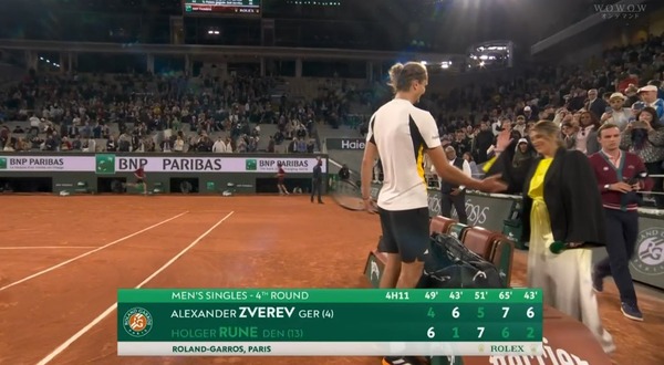 次世代王者ズベレフがルーネに逆転勝利し全仏ベスト８へ！！