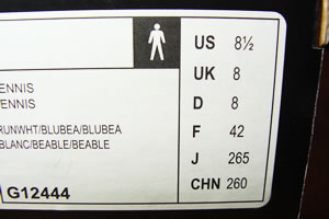 サイズ表示 テニスショップ裏日記