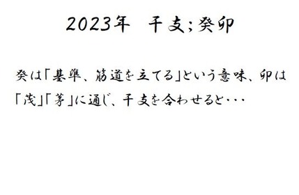 スライド８　2023年の予測（干支）