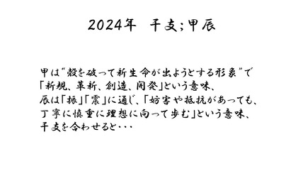 スライド１１　2024年干支の象意