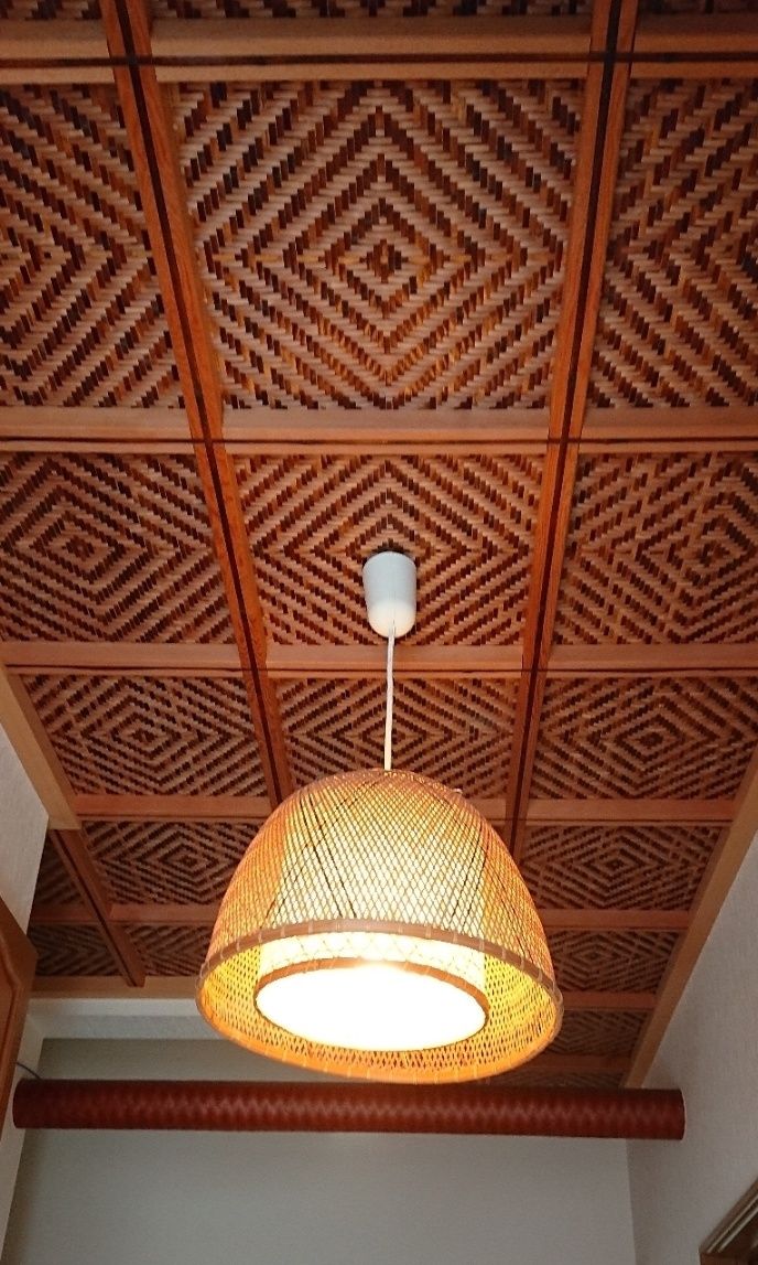 八木澤竹工房・四国産虎竹使用・亀甲盛籠・八木澤正氏作品・未使用品