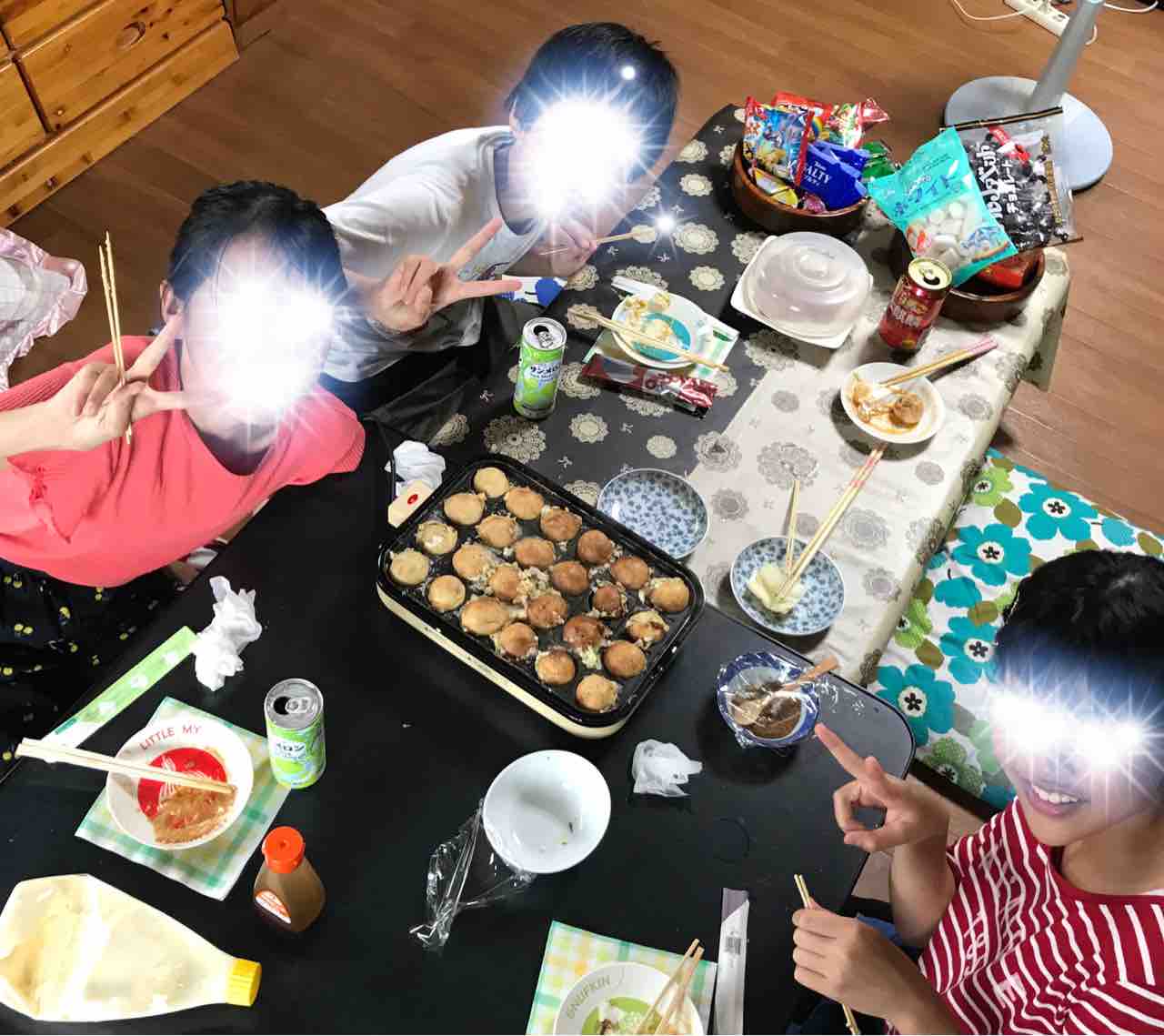 プリ江 夏休み最高の思い出 タコパ 天の声とてんしょうの日々の出来事 スピな日常