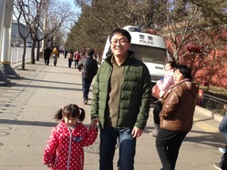 北京子供とお父さん