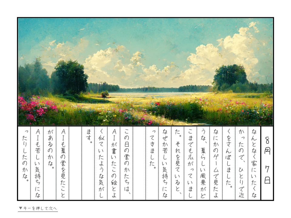 画像生成ai Midjourney を利用して作られたノベルゲーム ぼくとaiのなつやすみ がリリース Pc スマホにて無料プレイ可能