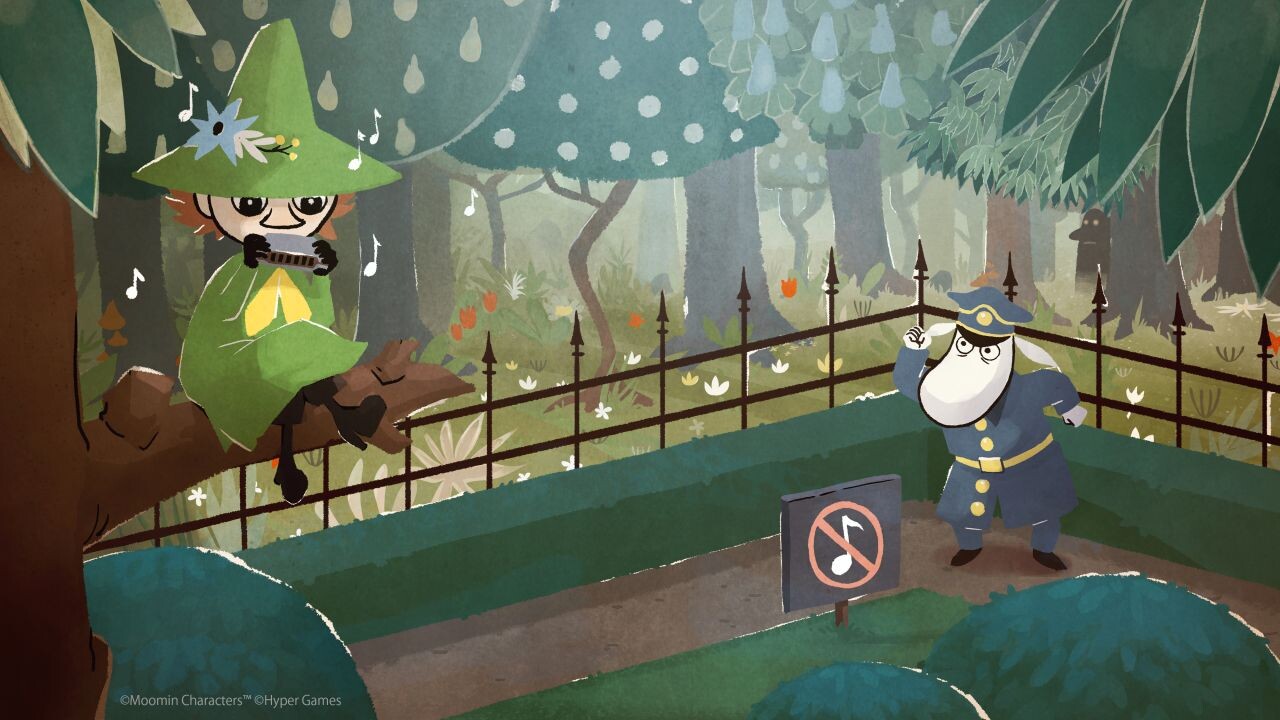 Hyper Games スナフキン ムーミン谷のメロディ 発表 ムーミン谷にできた悪趣味な公園とその公園番を追い出そうと奮闘するスナフキン の音楽アドベンチャー