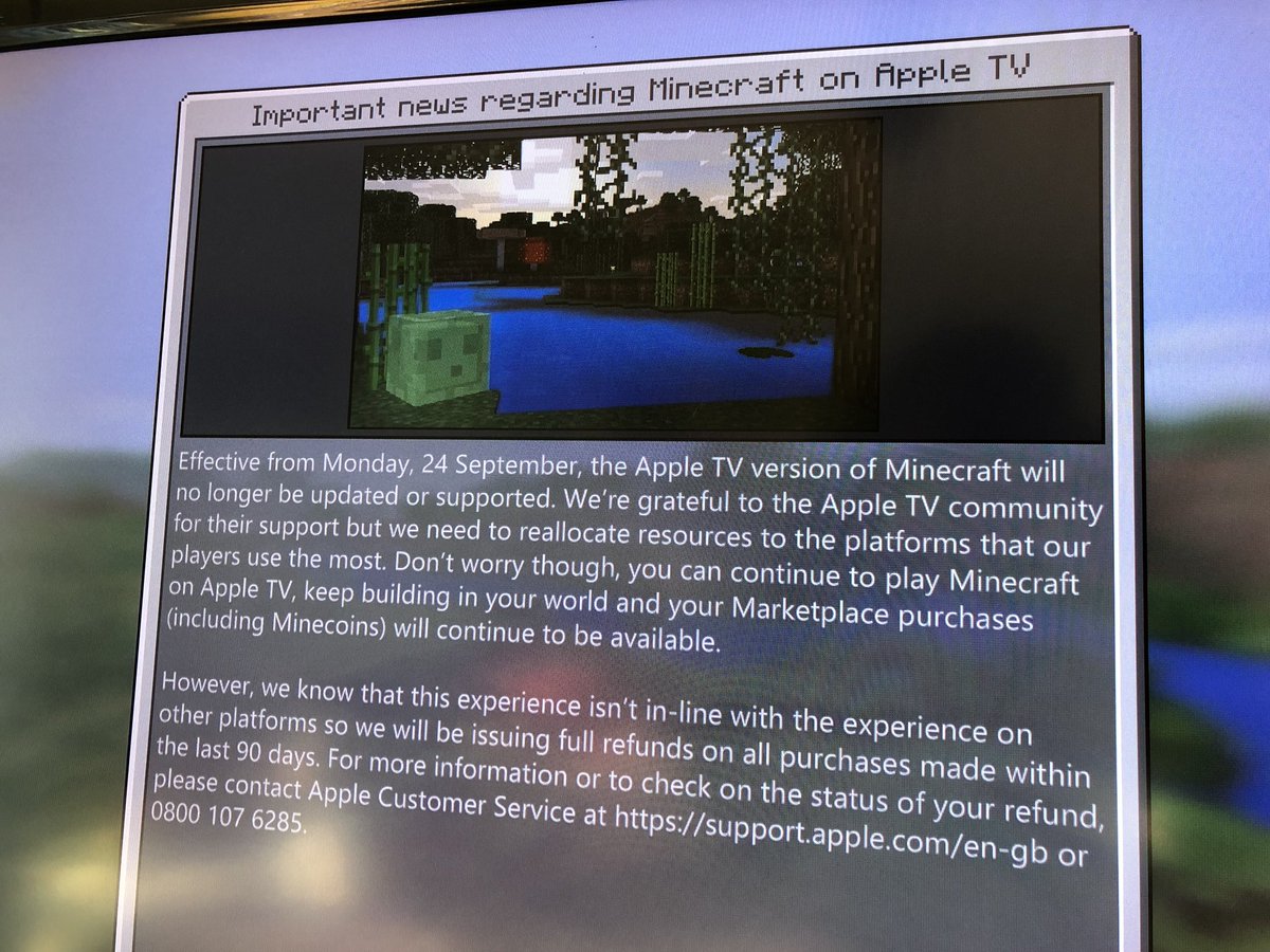 Apple Tv版 Minecraft アップデート終了 Apple Tvは役目を終えるのか