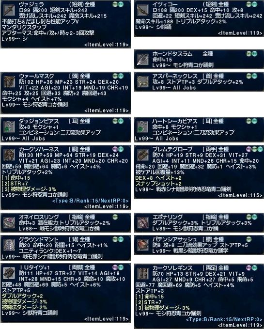 すっとこドスコイ シーフ 通常装備