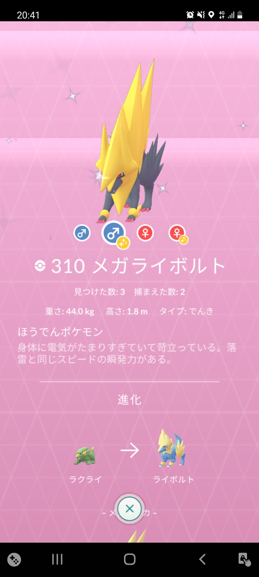 メガライボルト 図鑑完成 Terumonぼうけんノート