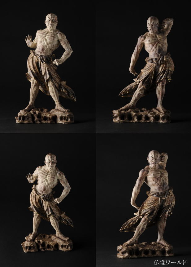 彫刻家 早川亜美作 古銅 金剛力士像 仁王像 一対 共箱 D R4390C - 彫刻