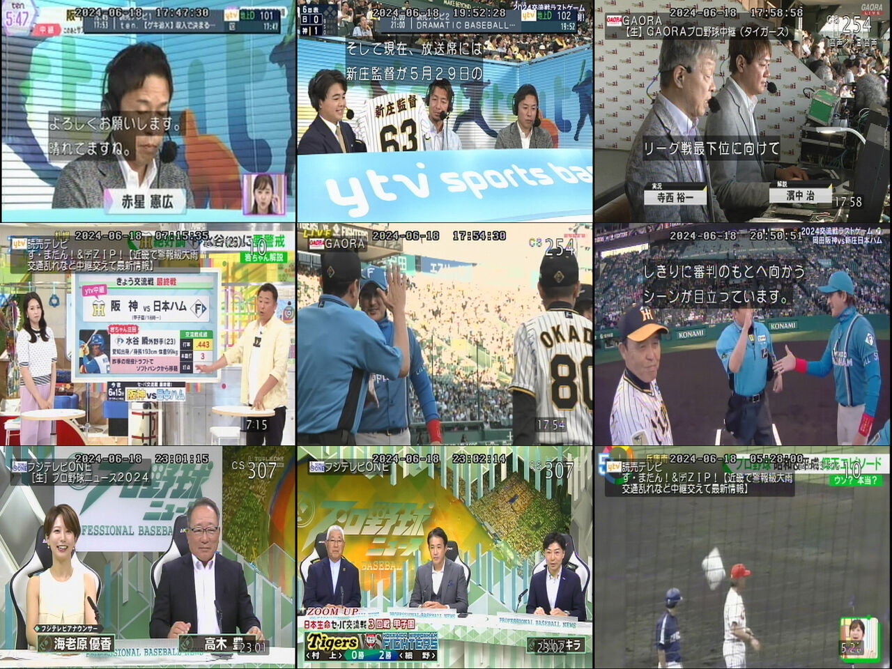 プロ野球テレビ・ラジオ中継6月18日(火)。 : 新・「プロ野球」中継事情 - Yahoo!ブログ