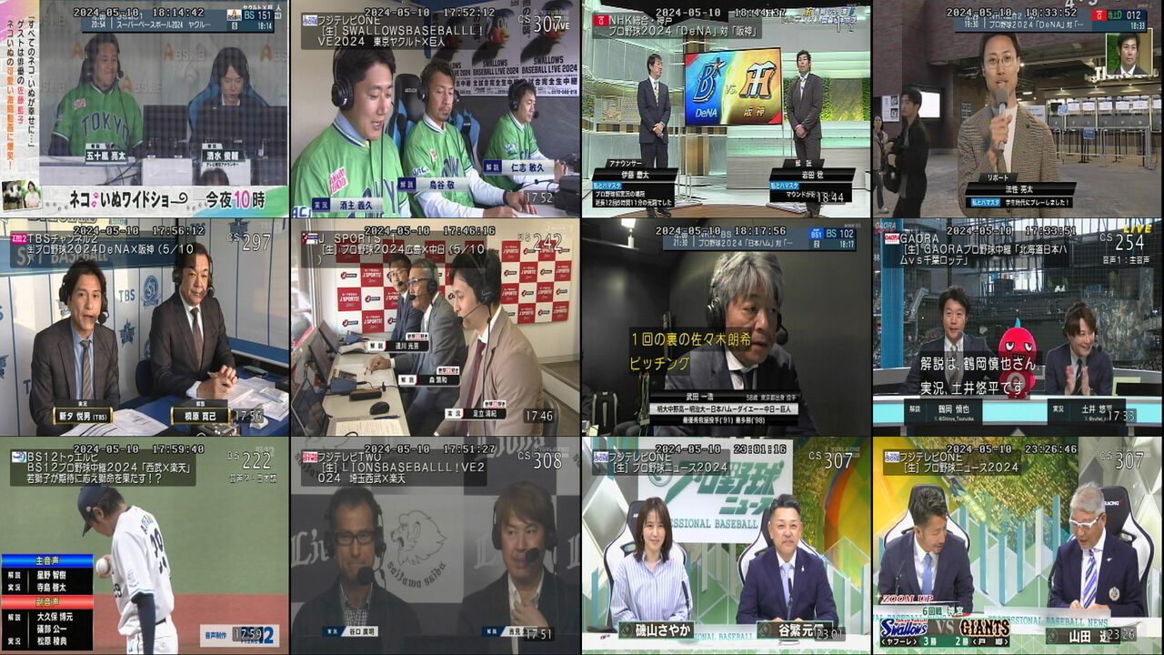 プロ野球テレビ・ラジオ中継5月10日(金)。 : 新・「プロ野球」中継事情 - Yahoo!ブログ