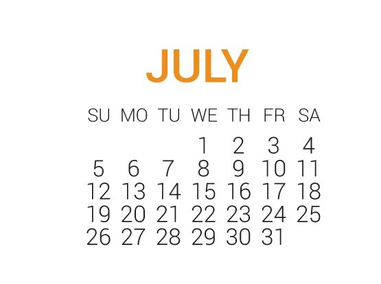 7月カレンダー