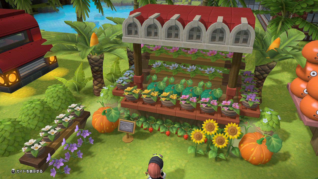 Dqb2建築 あかの開拓地 車を使った出店と ワゴン販売の小さなお店 ねこじゃらし