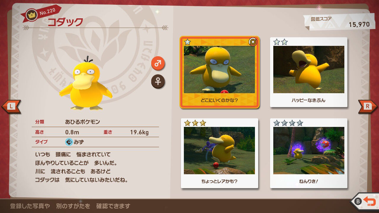 New ポケモンスナップ ヨーヨーリバー 昼 トロピウス モグリュー ピィ コダック ねこじゃらし