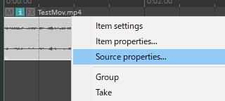 Video Itemを右クリック>Source properties...