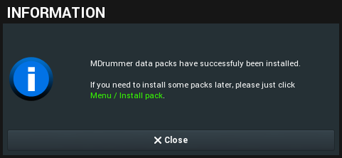 MDrummer Pack Install - Step2 (終了)